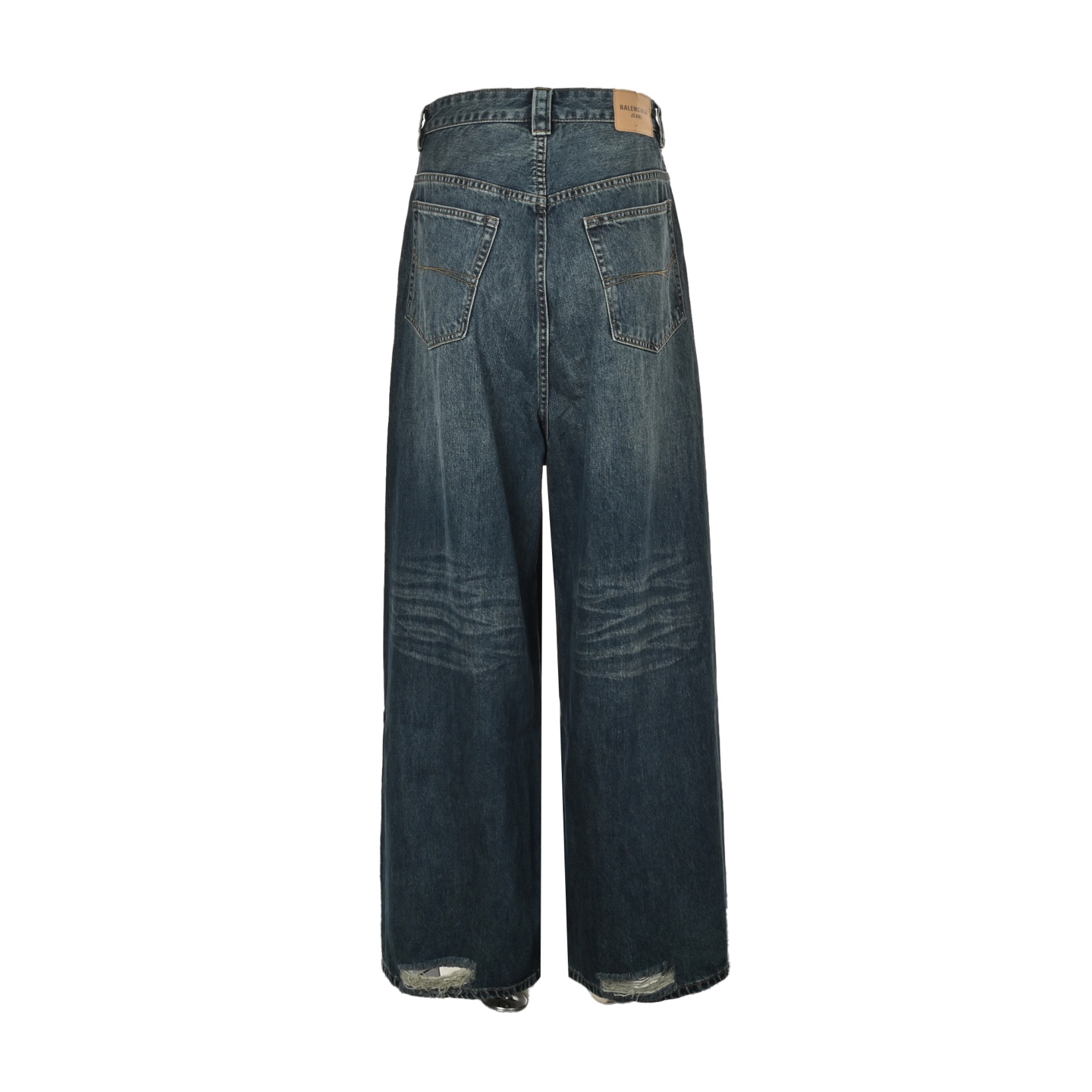 Balenciaga 25ss pocket embroidery washed distressed straight loose jeans