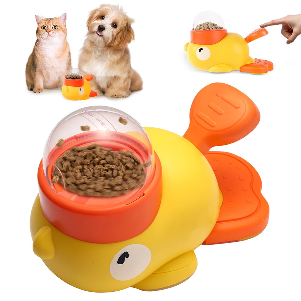 Dog Interactive Treat Dispenser Multifunctional Feeder for Pet Enrichment, Durable Slow Toy