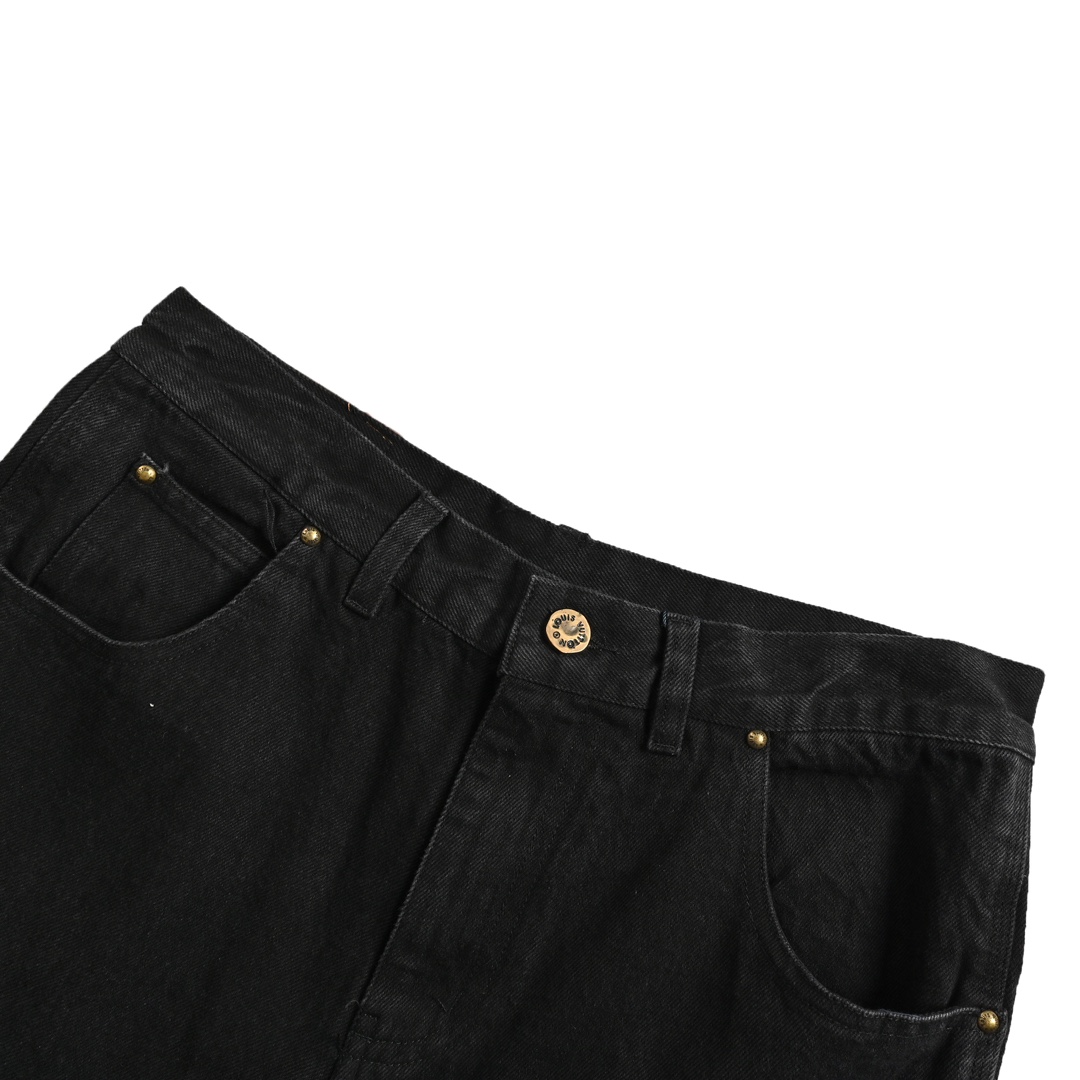 Louis Vuitton Embossed Monochrome Work Jeans