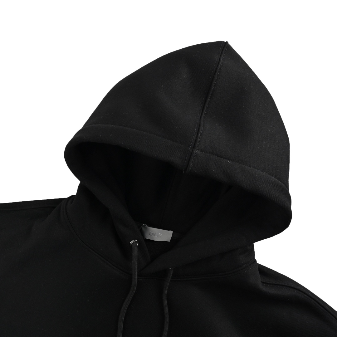 Dior 24Fw tricolor patch embroidered appliqué hooded sweatshirt