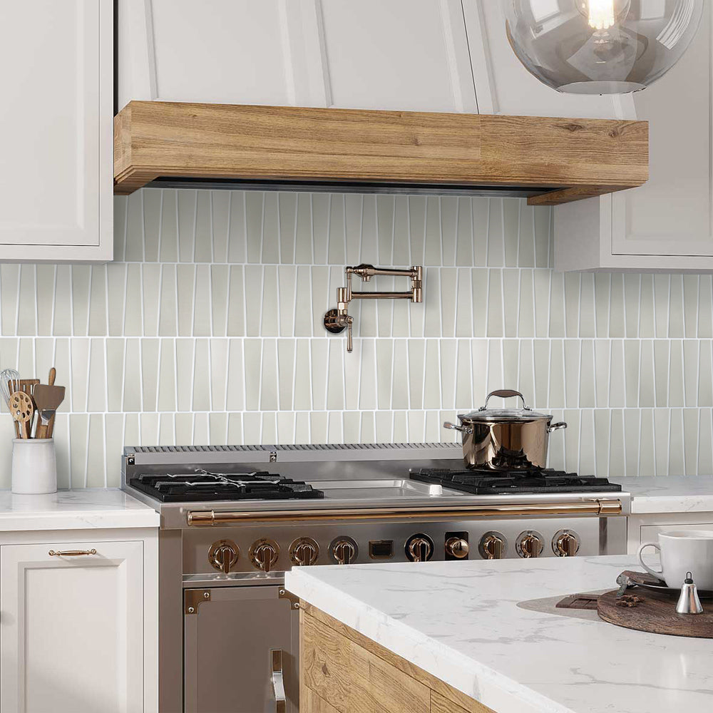 3D Trapezoid Creme Peel and Stick Wall Tile