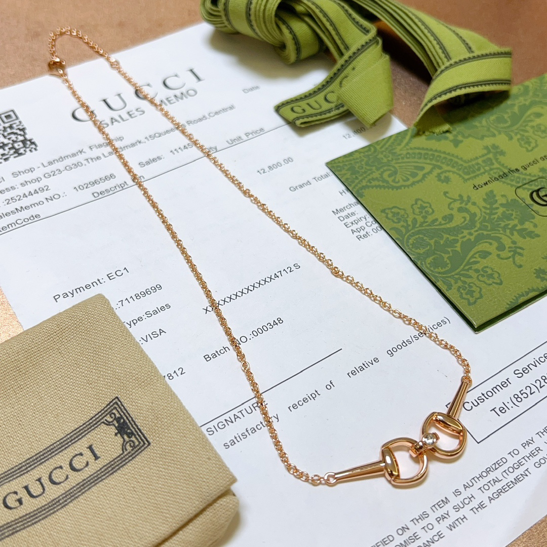 Gucci GG rose gold necklace