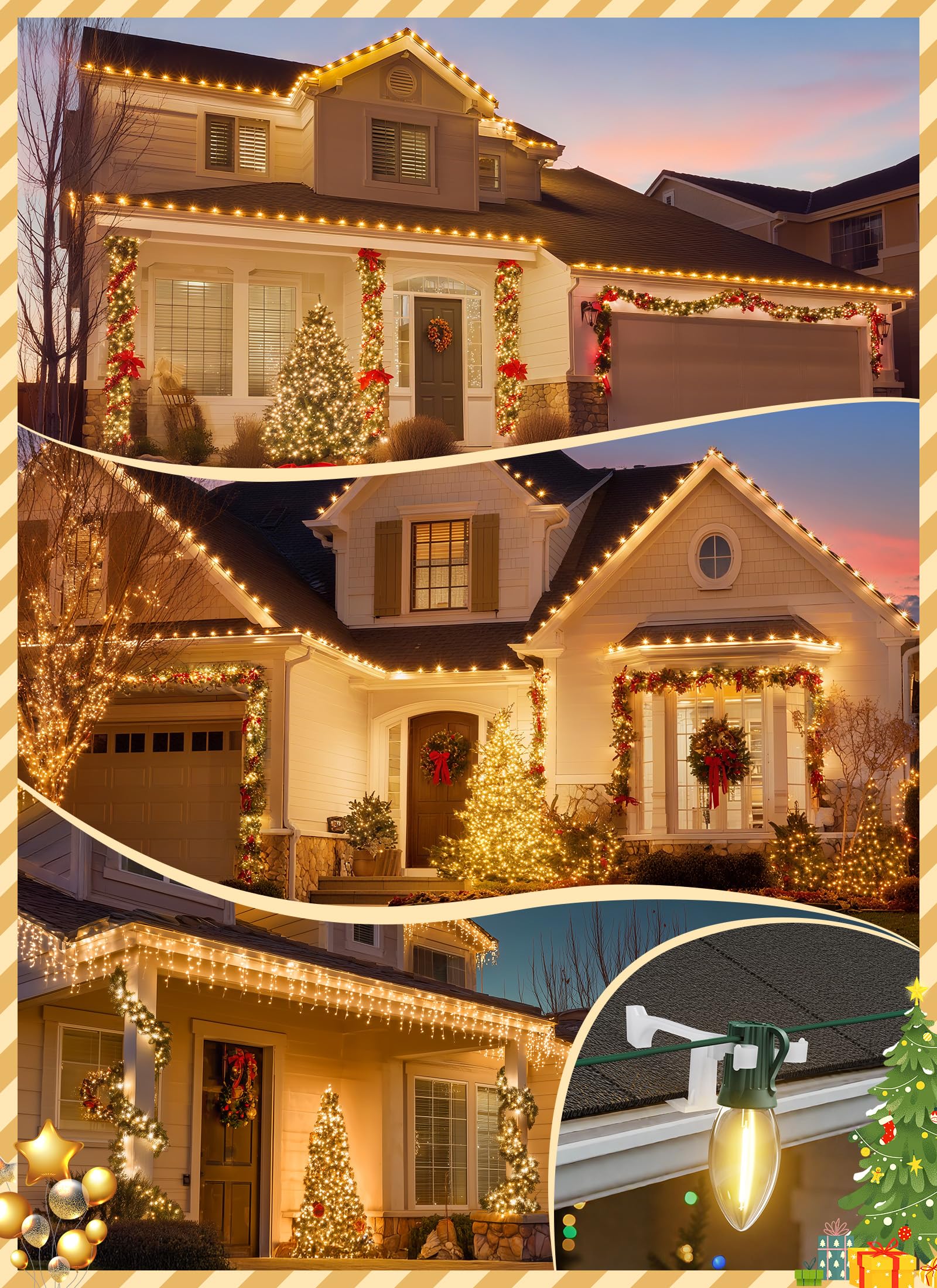 🎄Early Christmas Sale 49% OFF🎄50Pcs All-in-One Christmas Light Clips Outdoor