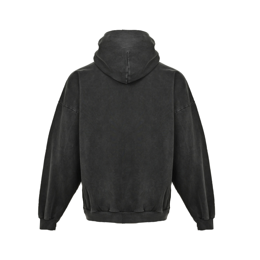 Balenciaga 24Fw Montaigne embroidered washed distressed hooded sweatshirt