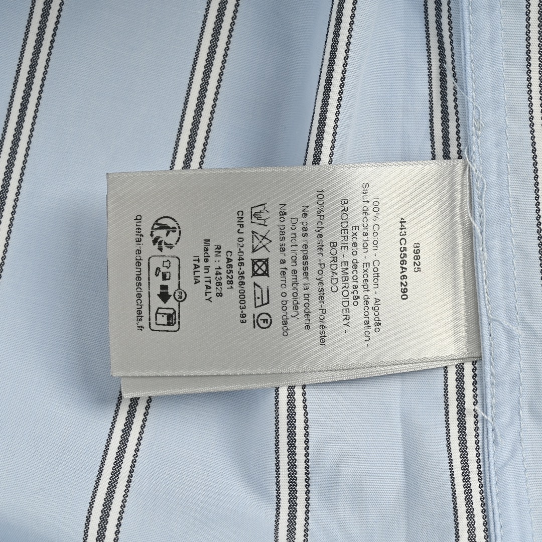 Dior 24Fw pocket embroidered striped shirt