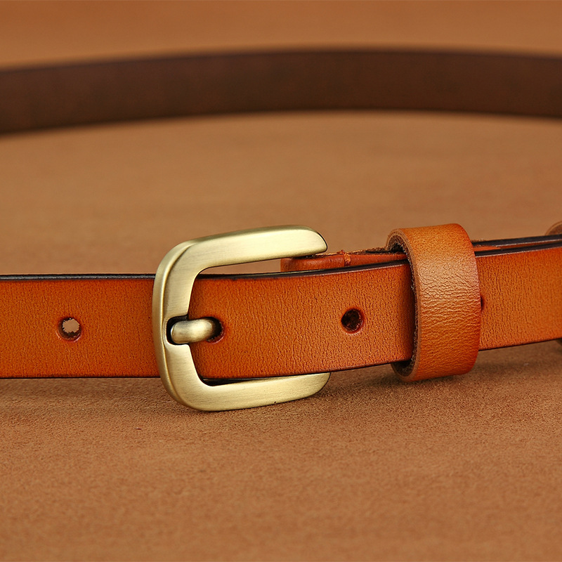 Cuckoo lady retro leather belt cowhide belt square buckle belt