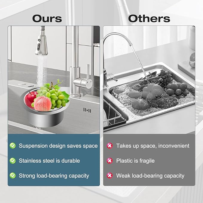 🔥HOT SALE 50% OFF🔥2025 New Swan Stainless Steel Drain Basket Sink Strainer