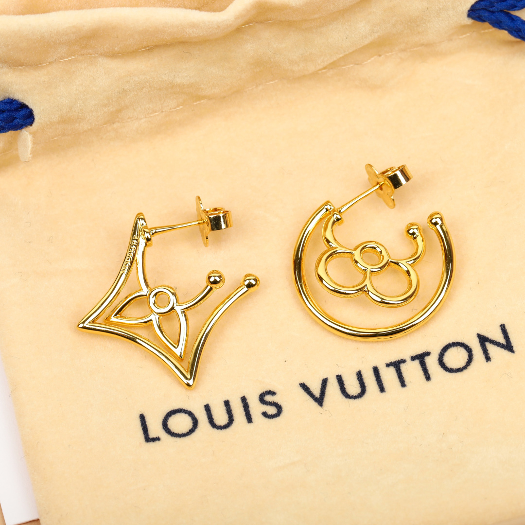 Louis Vuitton Hollow Four-Leaf Clover Earrings