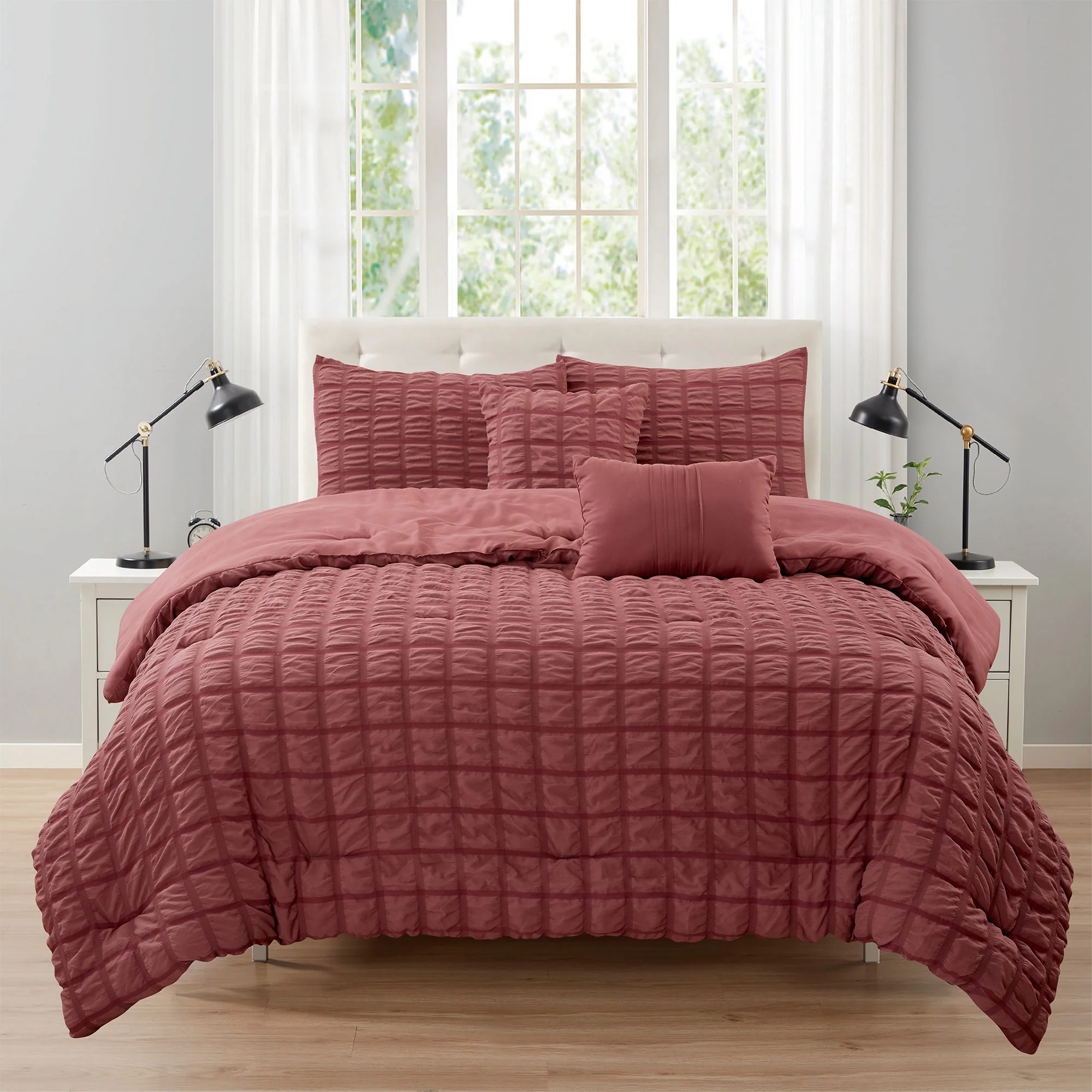 Rowan 5 Piece Puffy Seersucker Comforter Set