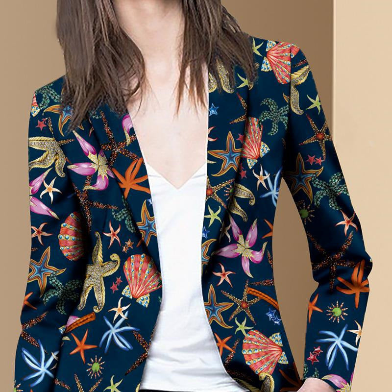 Fashion Printed Small Suit Jacket Women's Design Sense Niche Suit