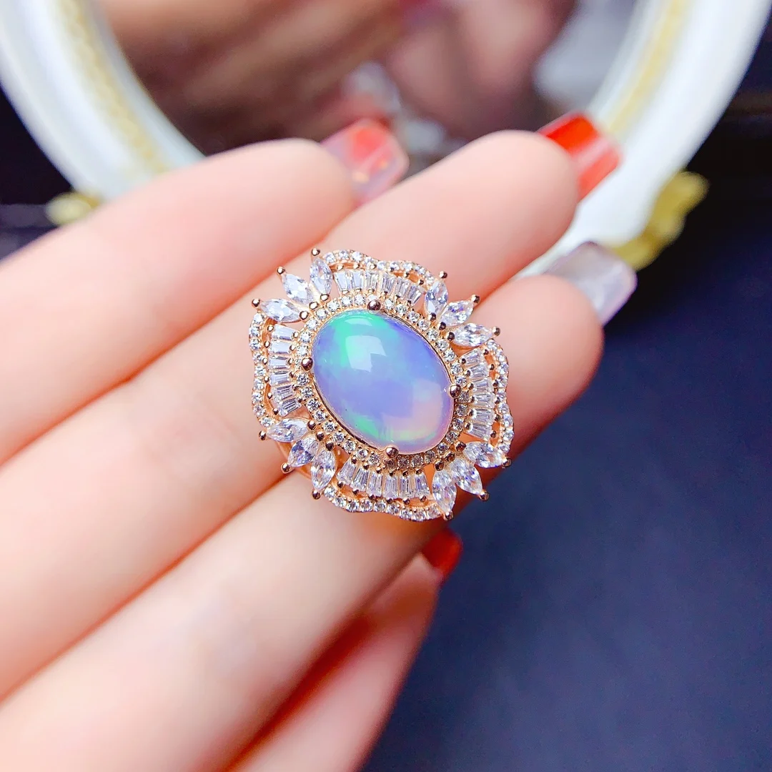 S925 Sterling Silver New Fashion elegant opal Jewelry Set women cubic zircon necklace pendant bridal wedding party gift