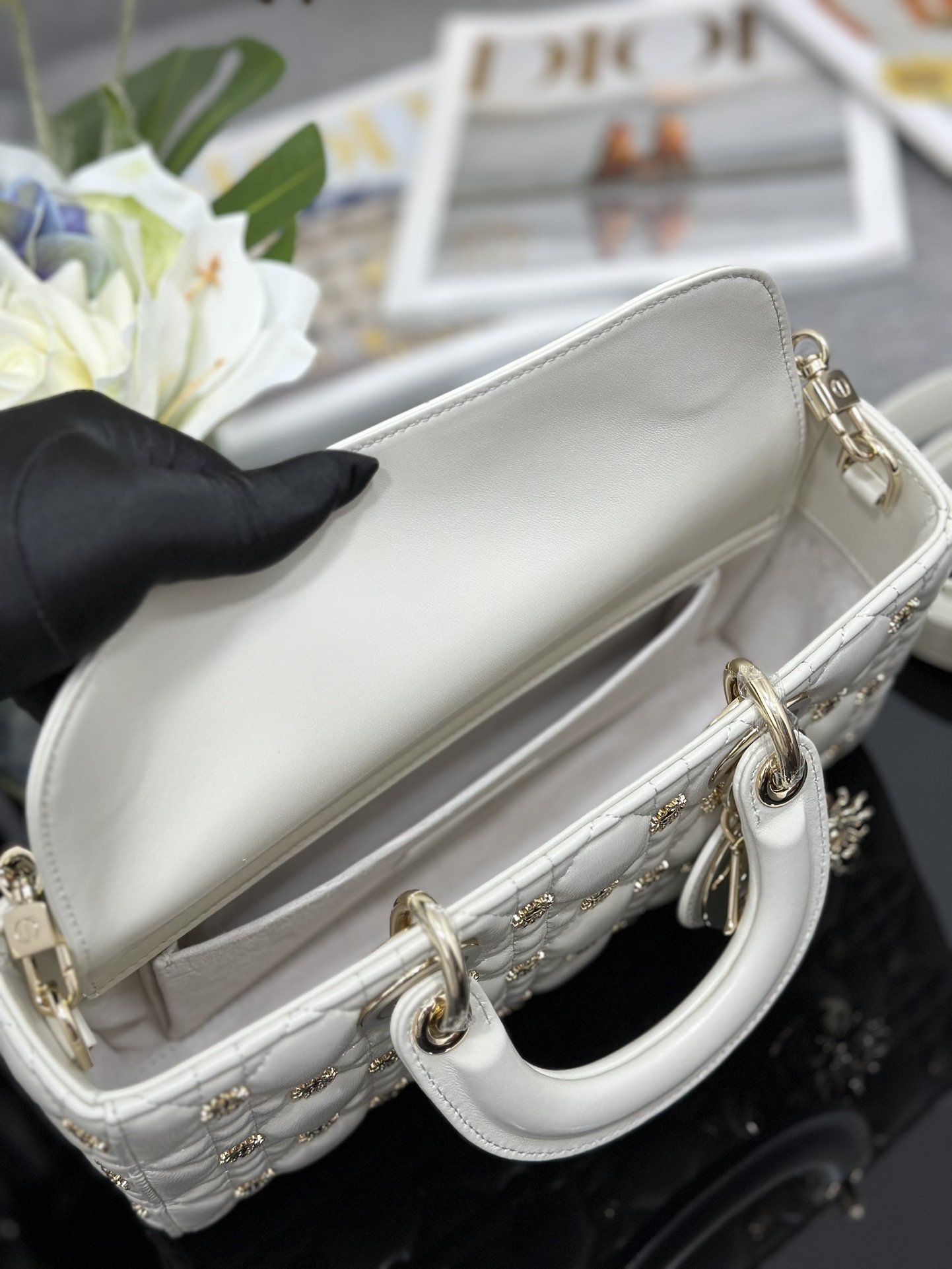 Dior Lady D-Joy horizontal grid sun studs Lady Dior bag M0540