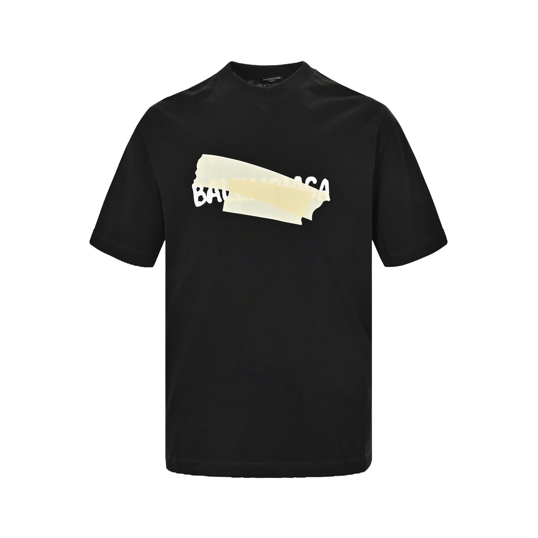 Balenciaga 24ss rubber stripe print short sleeve