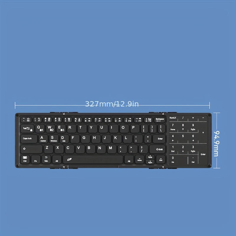 BOW Wireless Three Folding Charging Keyboard Suitable For Mobile Phones Pads Tablets  Universal Mute Compact Portable Computer Keyboard With Mouse Touch Function Keyboard