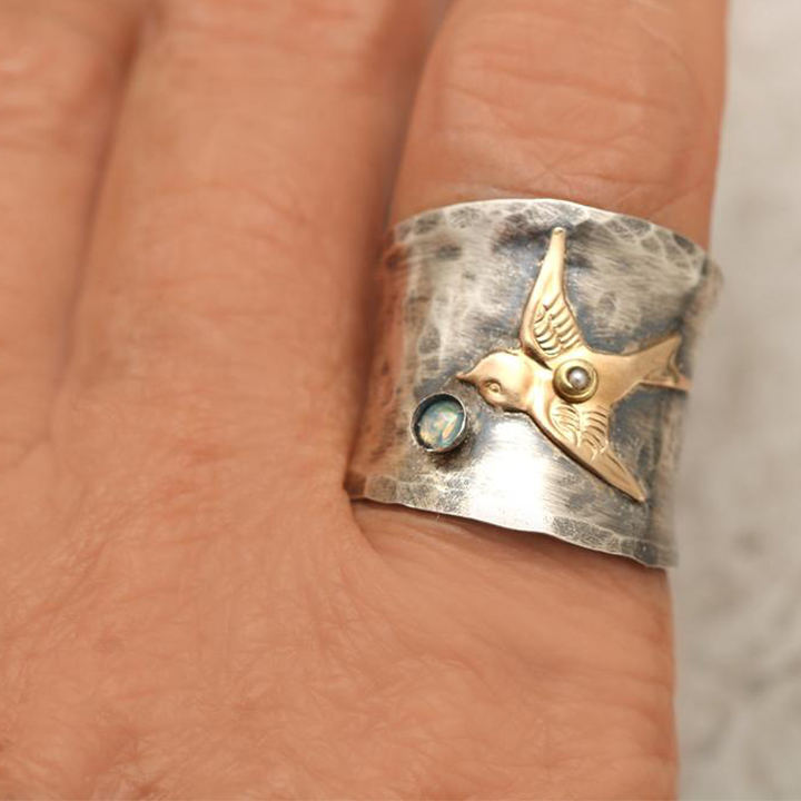 Natural Stone Ring Healing Stone Ring---Soaring Bird【In pre-sell】