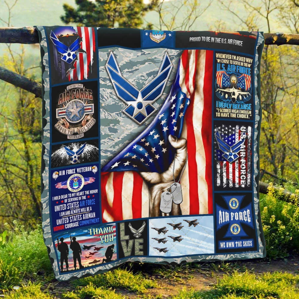 Air Force Veteran. United Sates Air Force Quilt Blanket