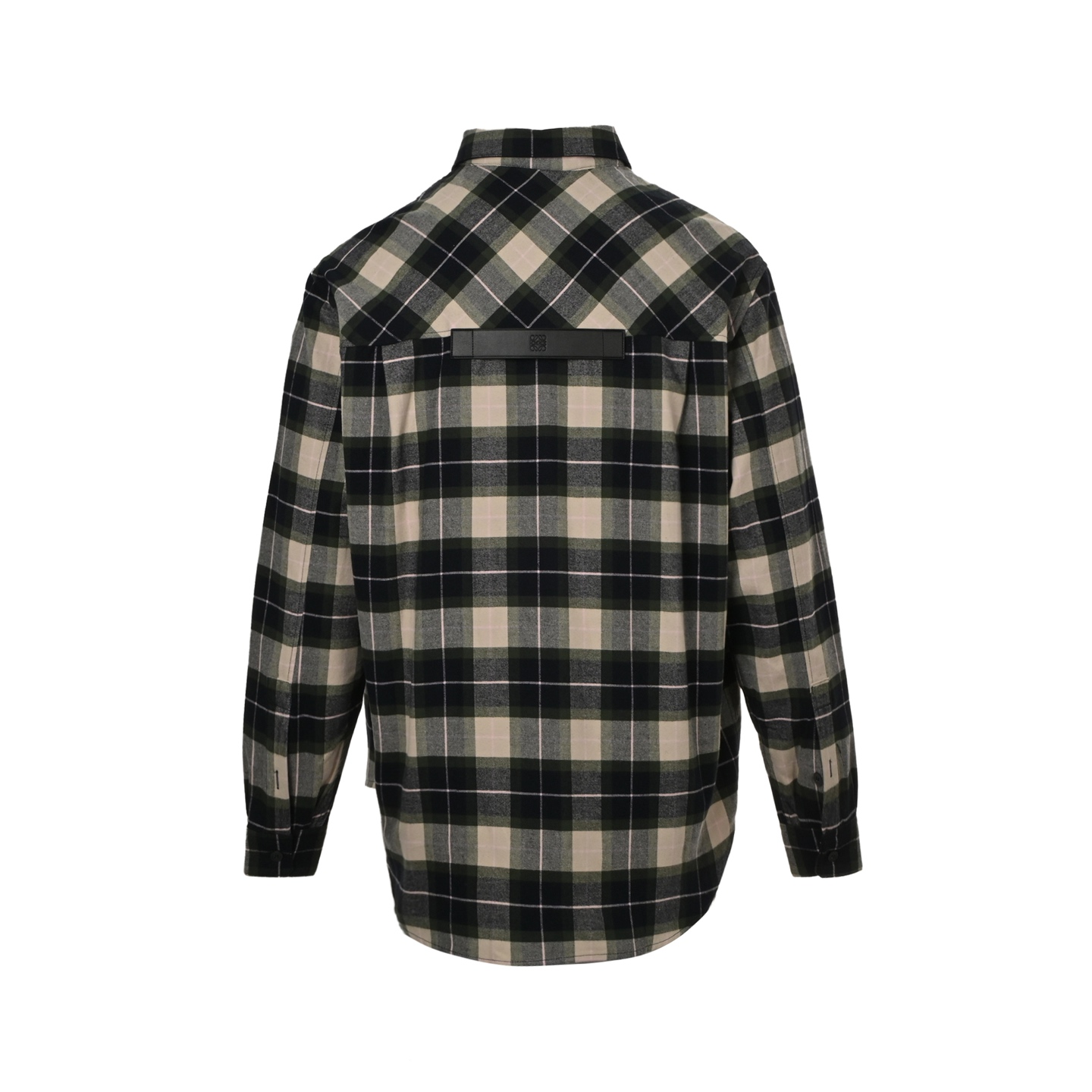 Loewe 25ss cuff leather checked shirt jacket