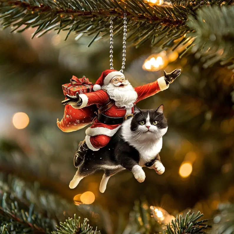 Santa and Animal Ornament