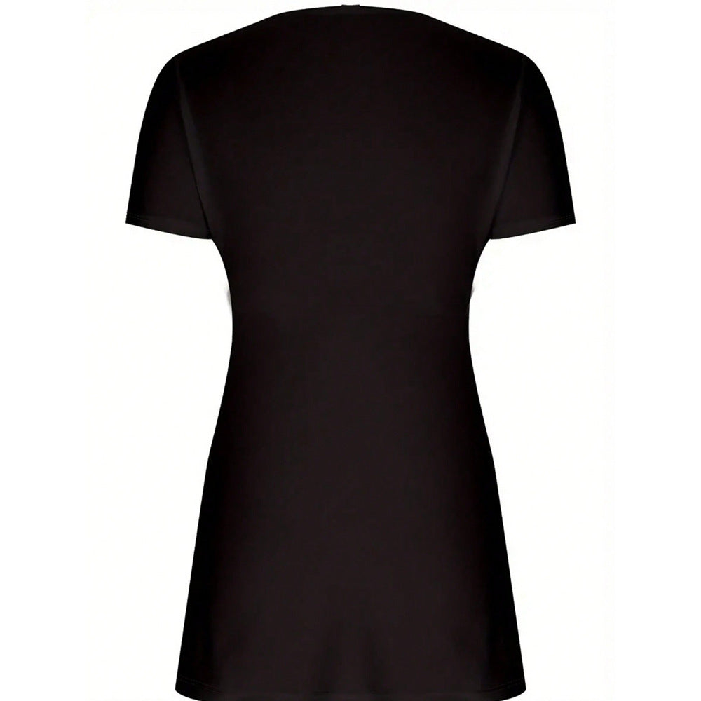 Plus Size Women V Neck Short Sleeve Loose T Shirt Summer Casual Simple All Match Office Top Women