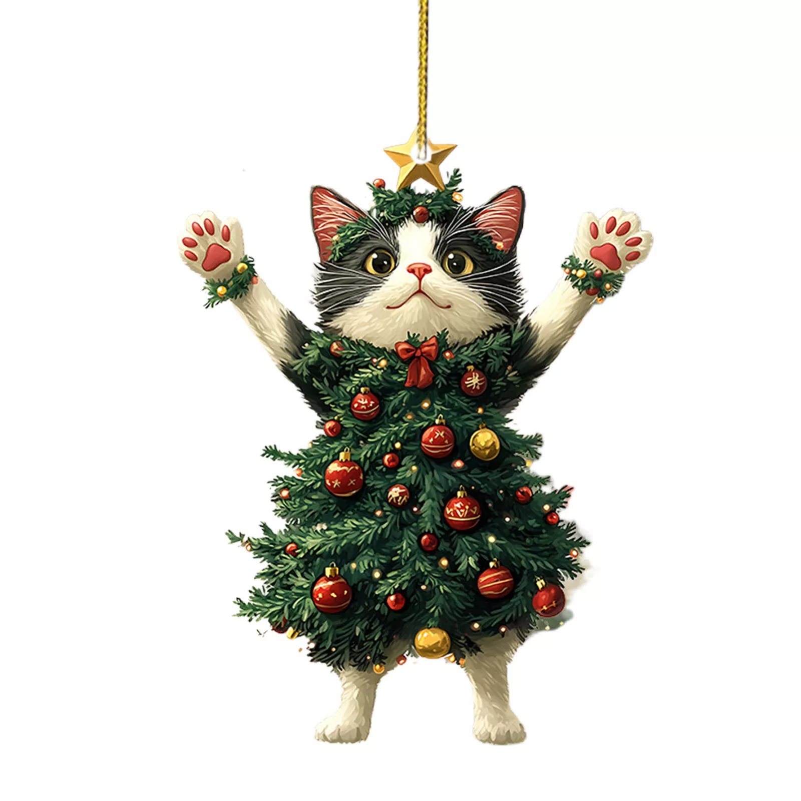 🔥Last Day Promotion 49% OFF🔥- Funny Black and White Cats Christmas Ornament