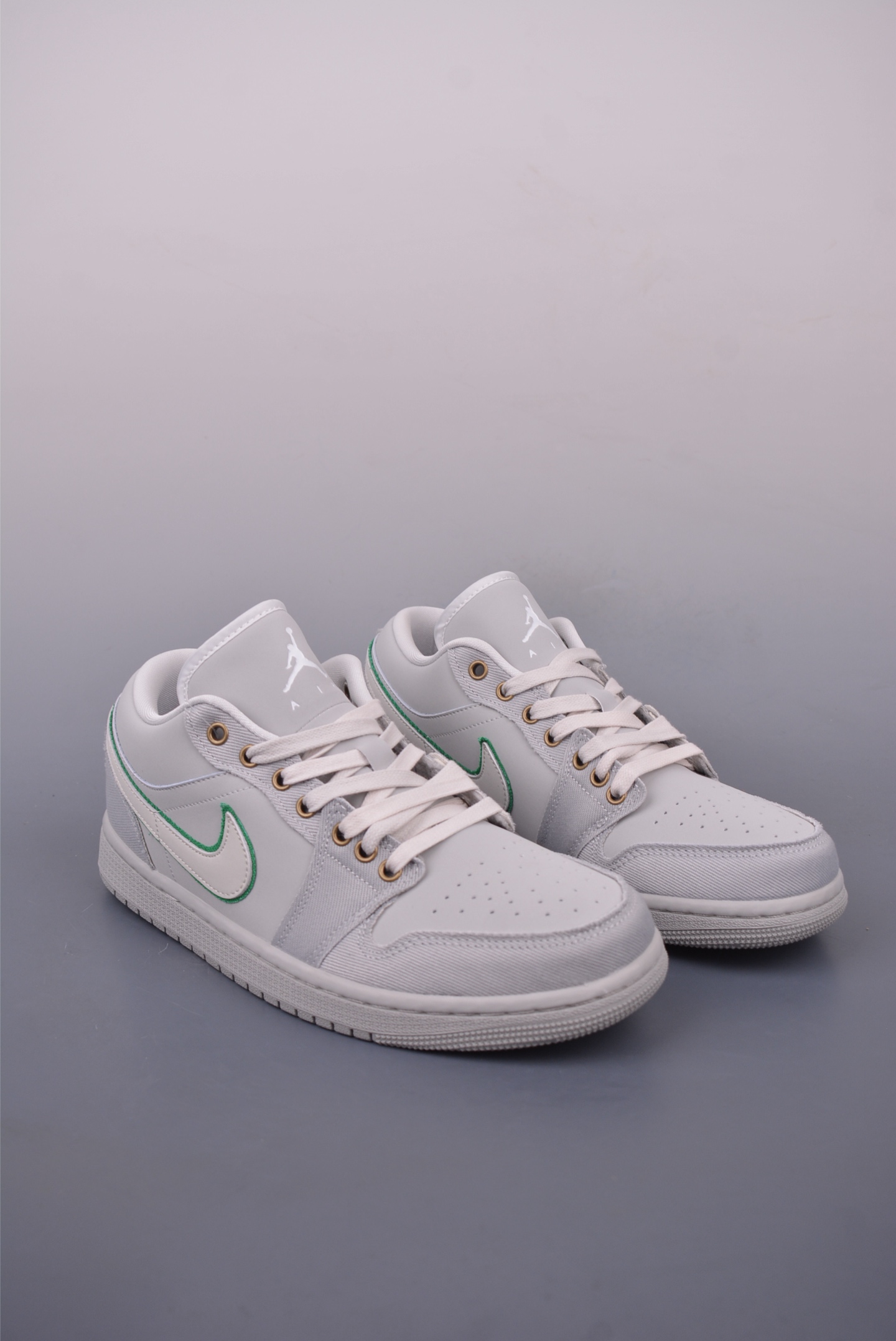 Nike Air Jordan 1 Low AJ1 basketball shoes Canvas Cement Gray Green 553558-077