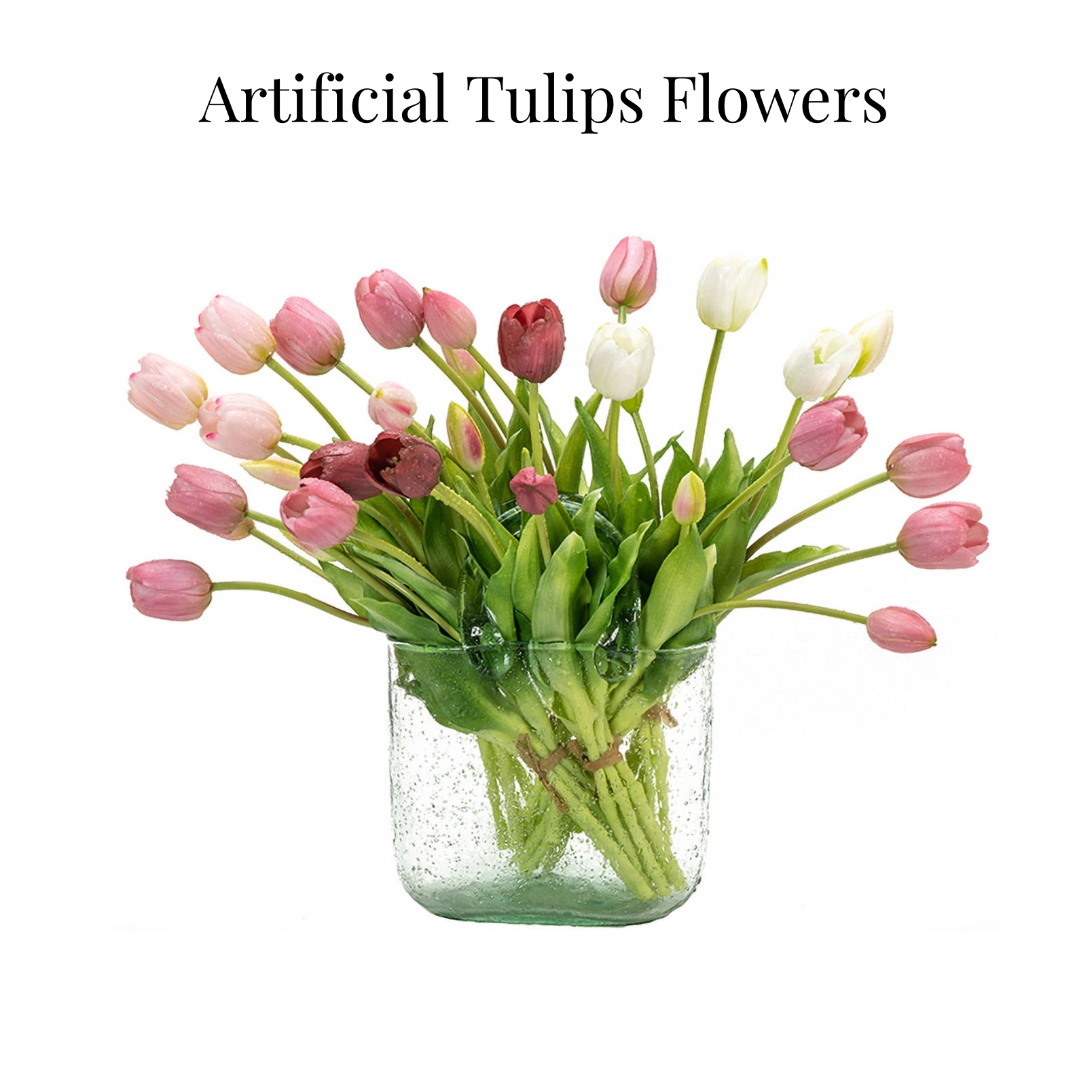 🔥On Sale🔥Artificial Tulips Flowers - Real Touch Latex Bouquet - UV resistant, Waterproof，Windproof