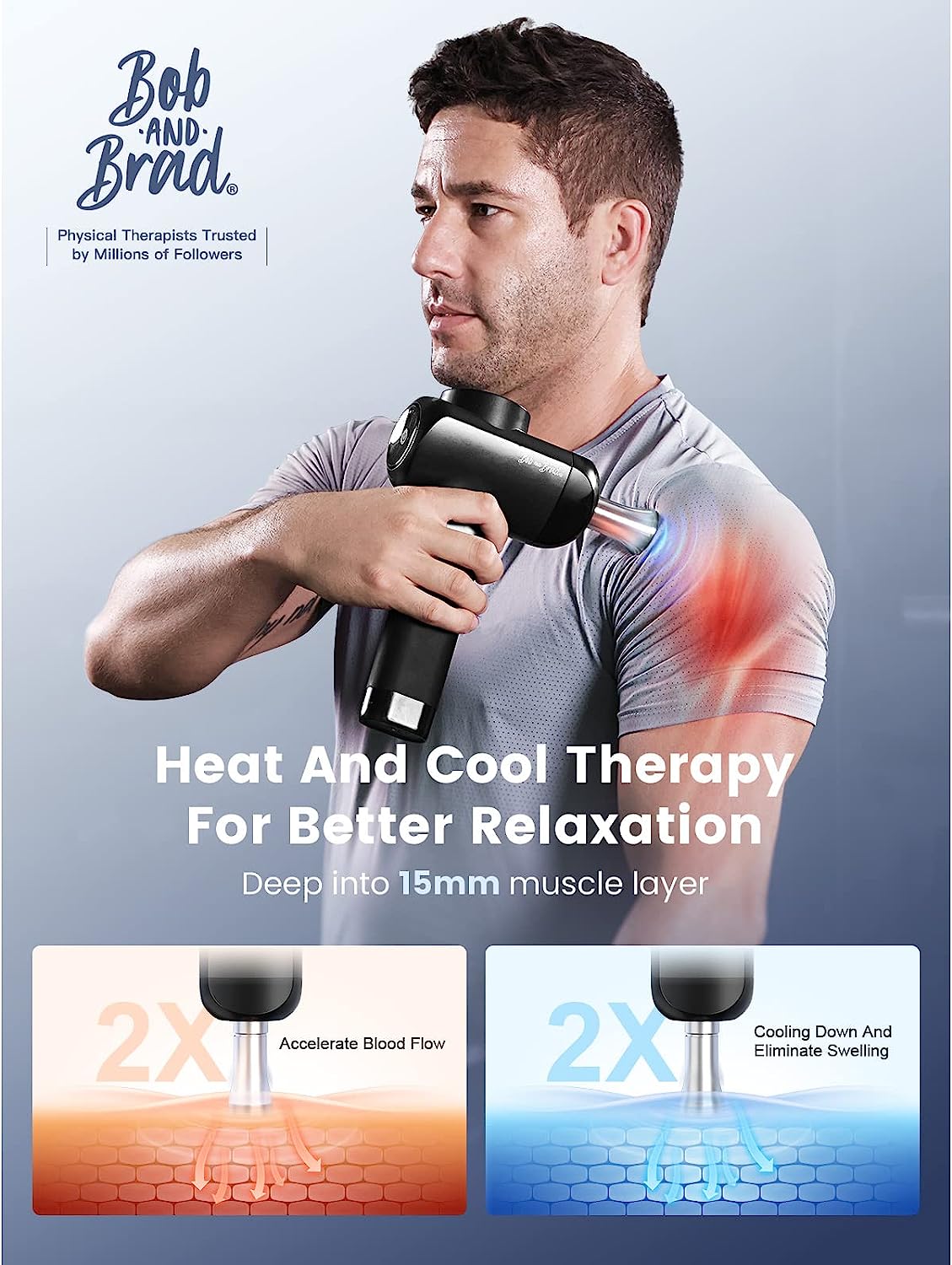 BOB AND BRAD Massage Gun Deep Tissue Percussion with Metal Head