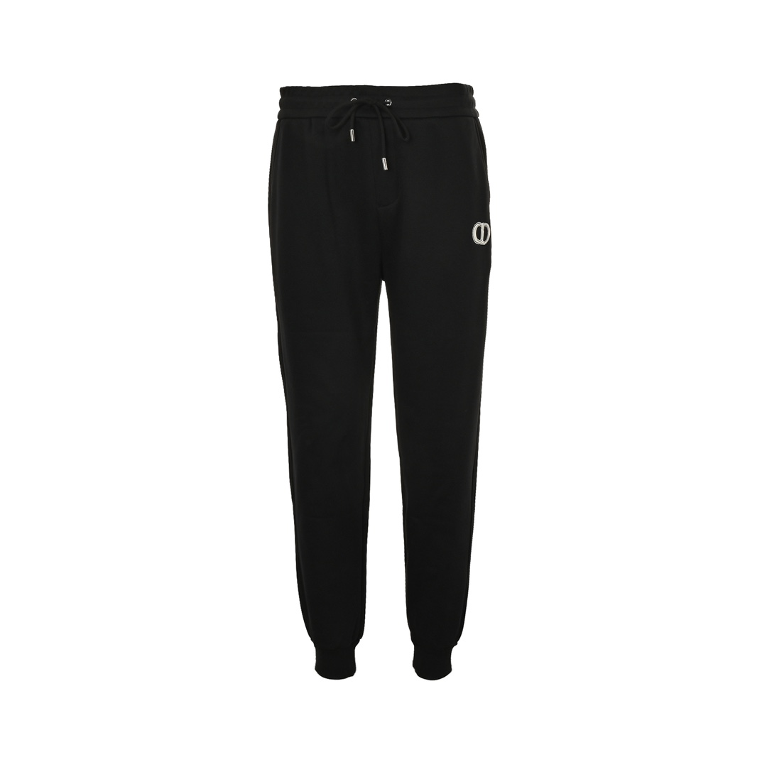 Dior 24Fw embroidered logo back pocket leather patch trousers