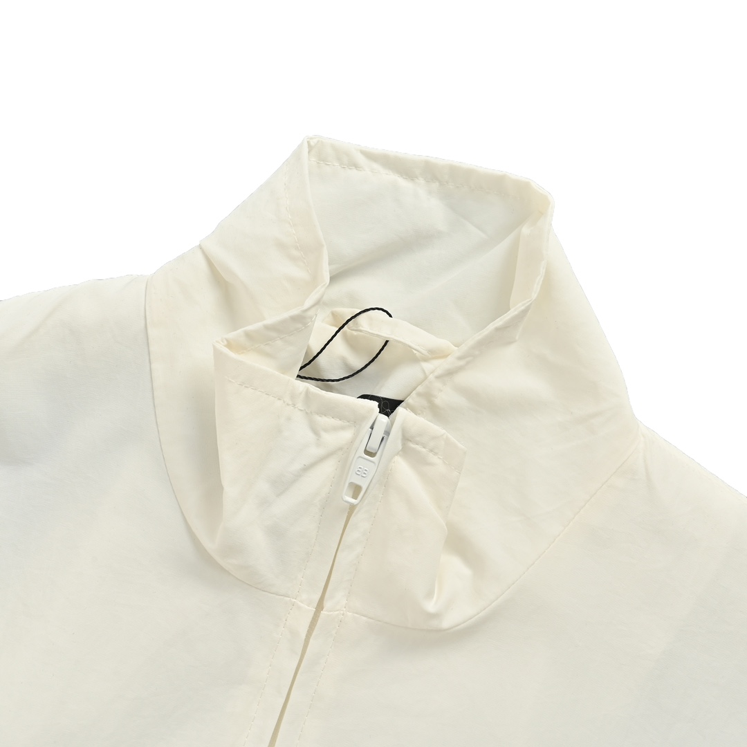 Balenciaga 24Fw waterproof windbreaker jacket with monogram appliqués