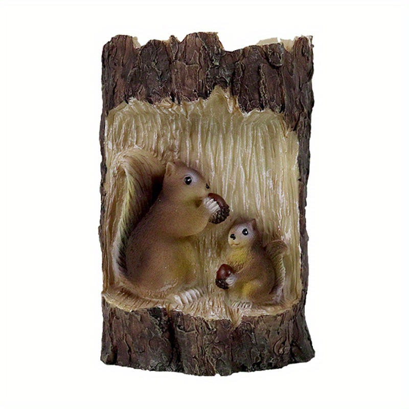 1pc Solar Squirrel Lights, Resin Garden Animal Statues For Garden Lawn, Outdoor Waterproof Landscape Lighting For Friend Birthday Wedding Planters Gifts Home Decoration Accessories Figurines