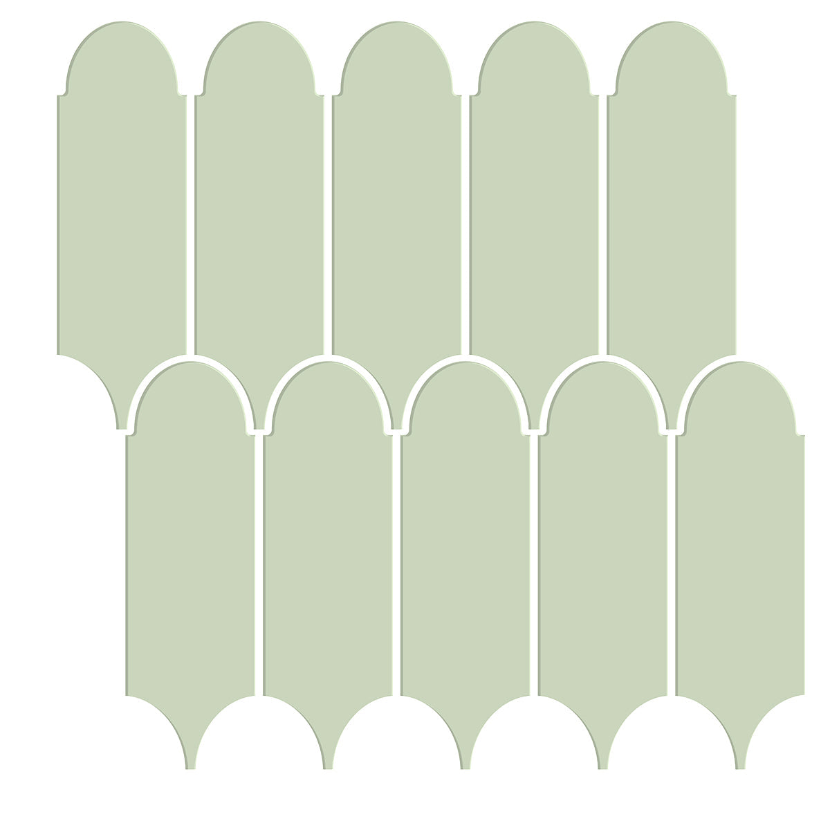 Olive Green Fish Scale Peel and Stick Tile Backsplash - Thicker Design