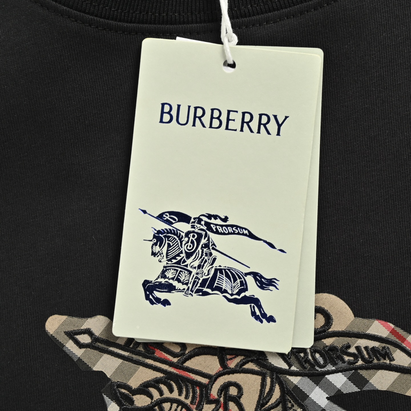Burberry 25ss check horse embroidered short sleeves