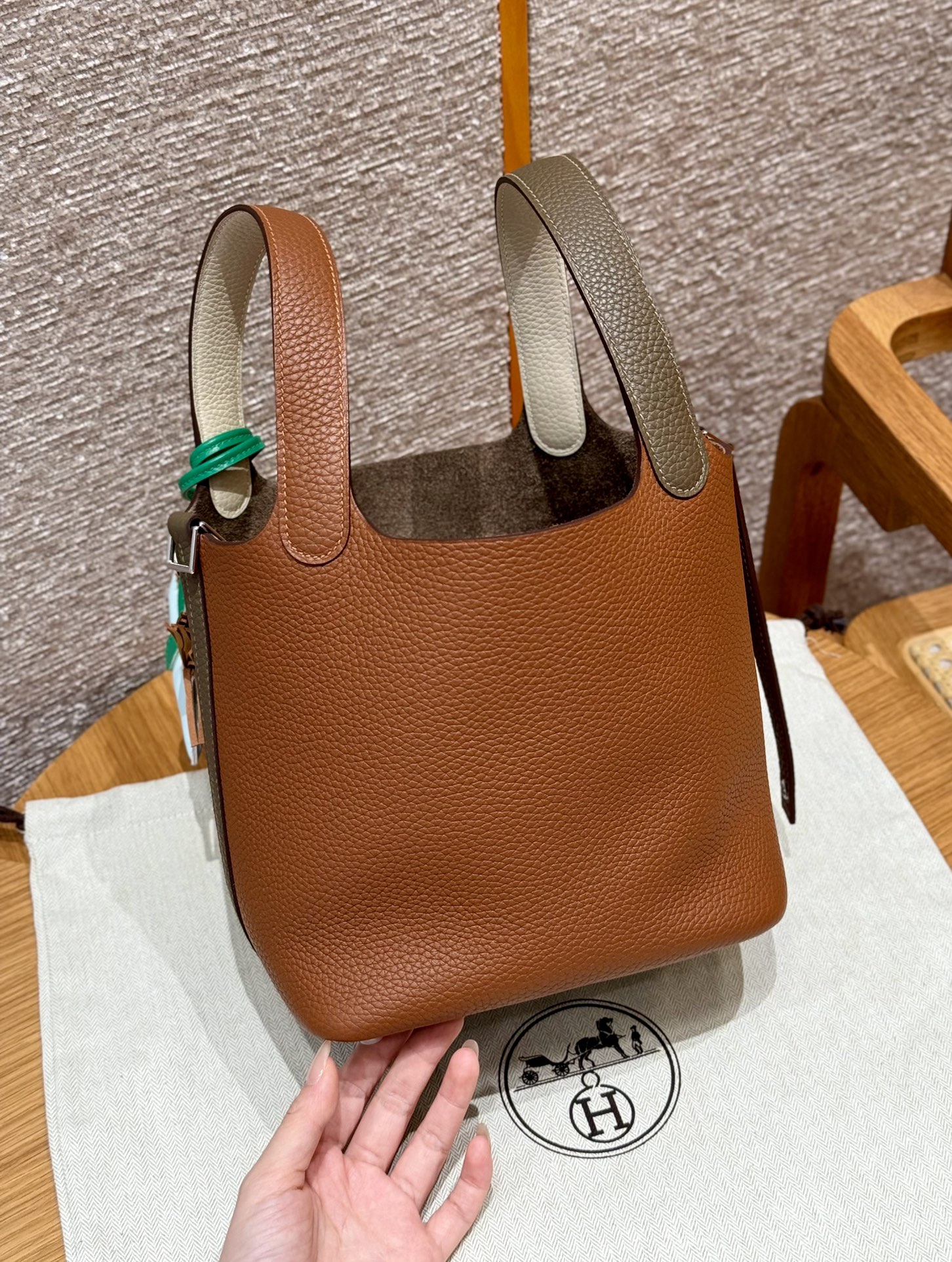 Hermès Picotin lo 18Etoupe37gold10Craie handbag (handmade to order)