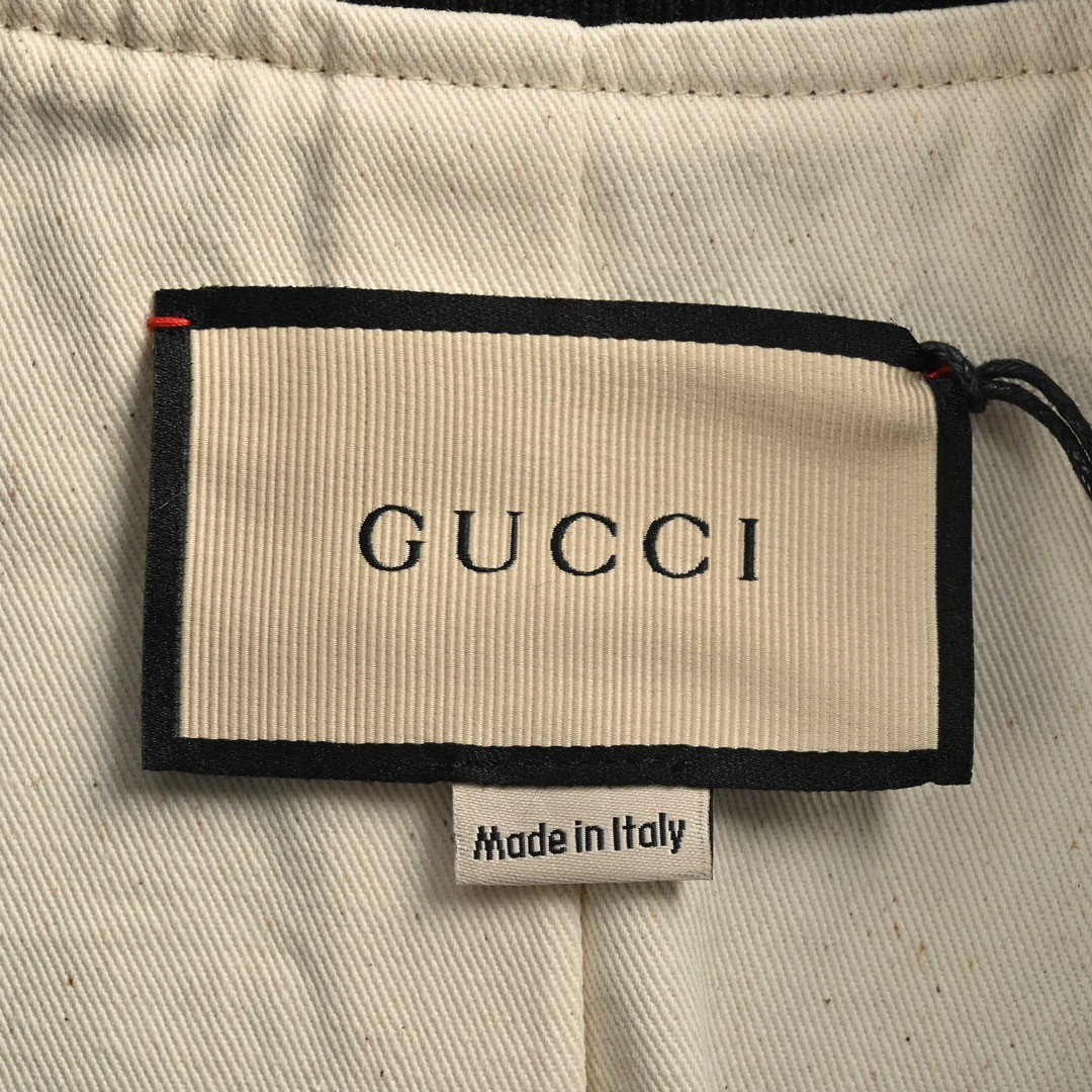 Gucci 24Fw cherry embroidered denim patchwork jacket