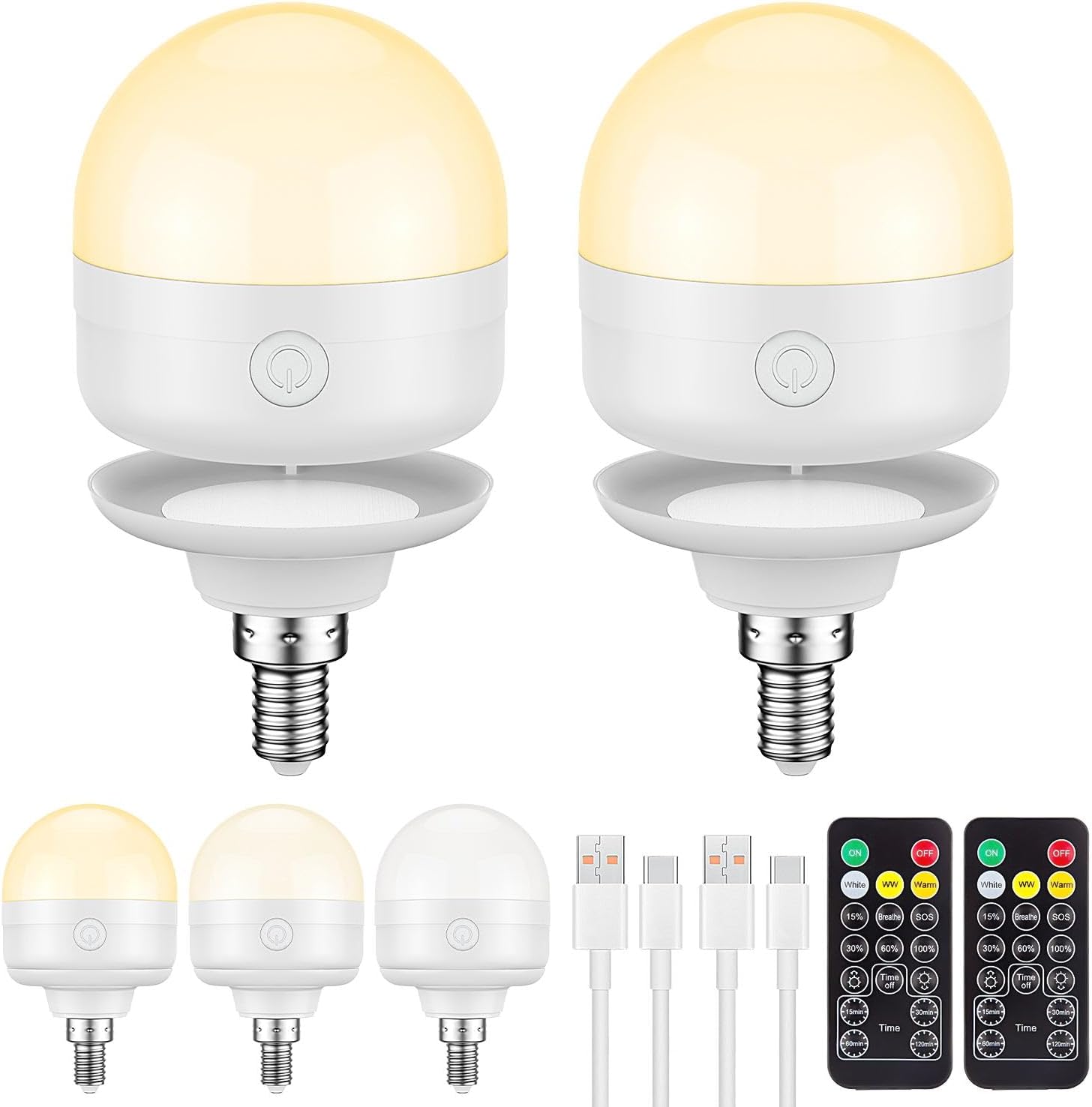 🎄CHRISTMAS ON SALE🔥E26 Rechargeable Light Bulbs with Remote Control Timer