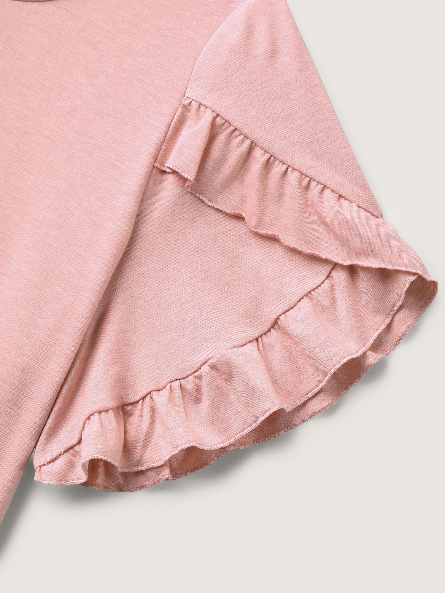 Ruffled Petal Sleeve Solid Knit Top