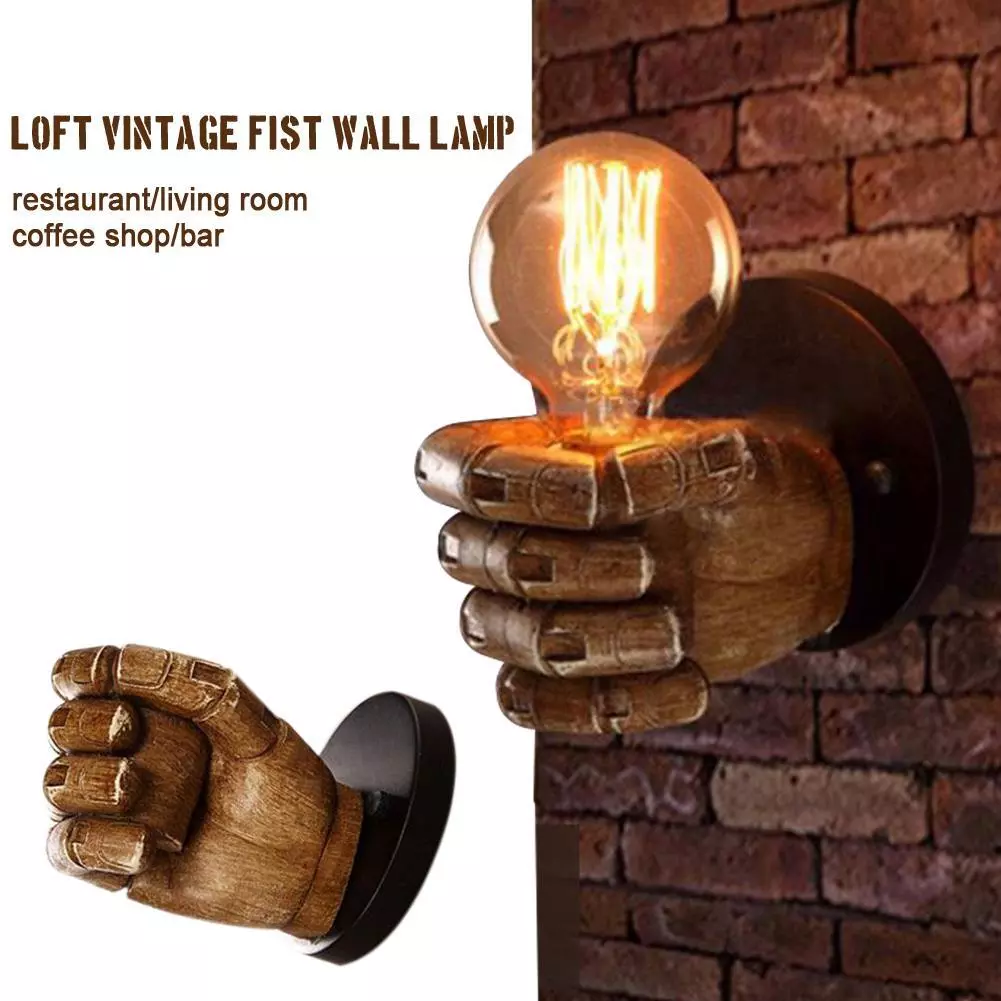 ✊💡Left - and right - fist - shaped resin wall lamps（🔥Last Day Promotion 49% OFF🔥Two free shipping）