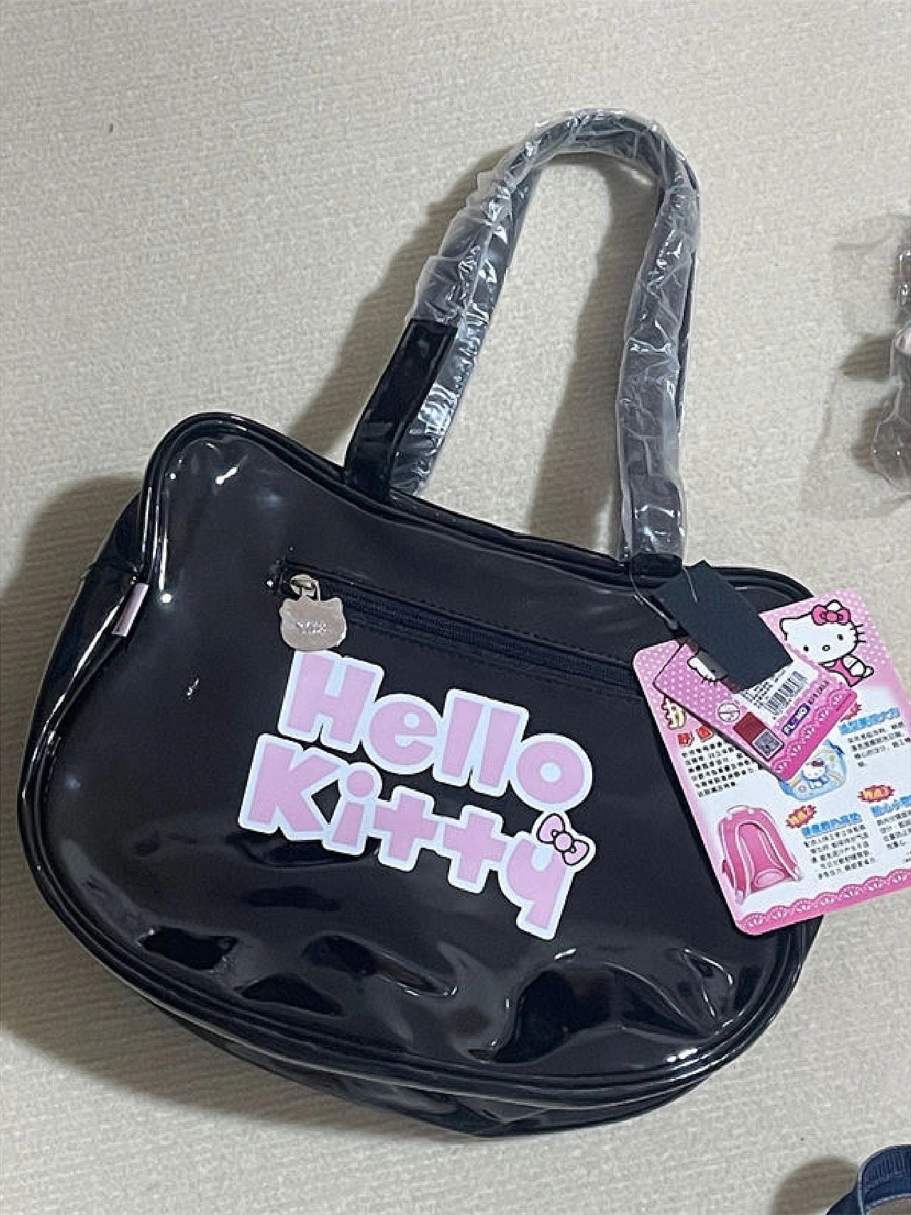 Sanrio One shoulder bow PU leather High Capacity Retro Classic Cartoon tote bag