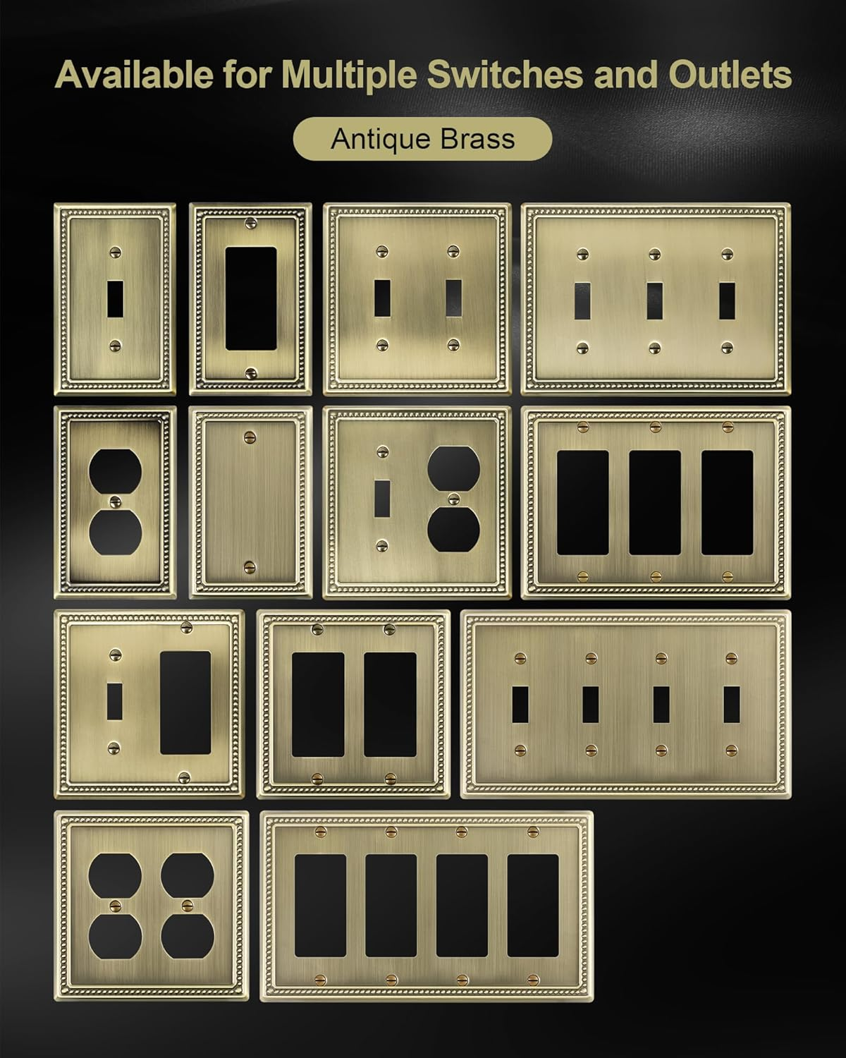 2-Pack Sunken Pearls Heavy Duty Decorative Wall Plate Switch Plate