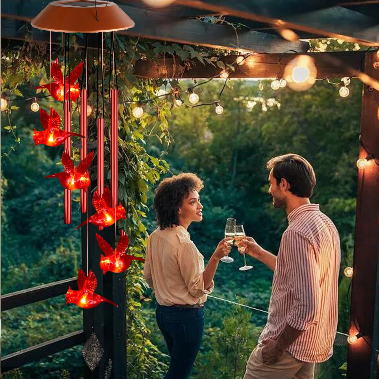 🔥On Sale 49% OFF🔥Solar Cardinals Wind Chimes
