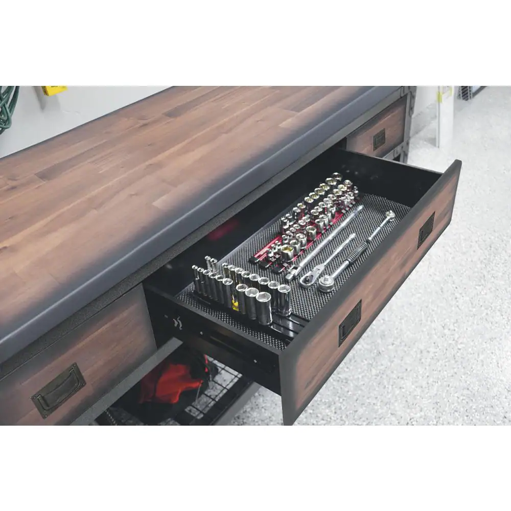 3-Drawers Rolling Industrial Mobile Workbench Cabinet and Wood Top