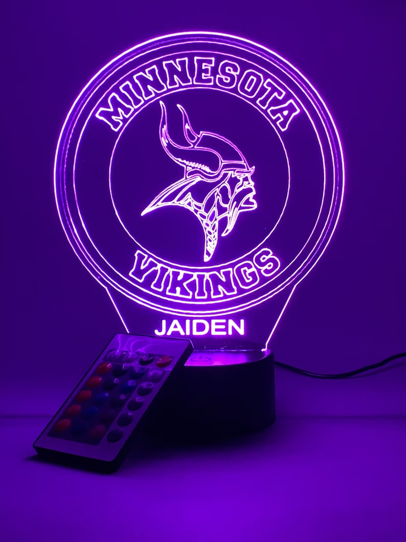 MINNESOTA VIKINGS 3D LAMP PERSONALIZED