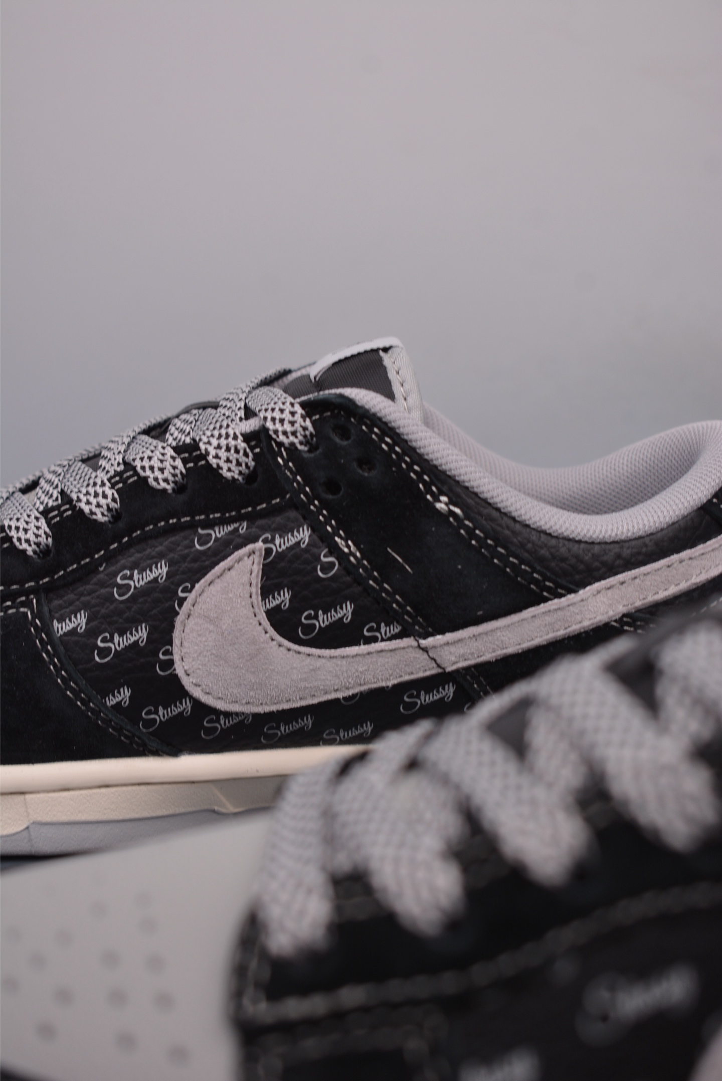 Stussy x Nike By You SB Dunk Low Retro SP Black Grey Embroidery XX3168-201