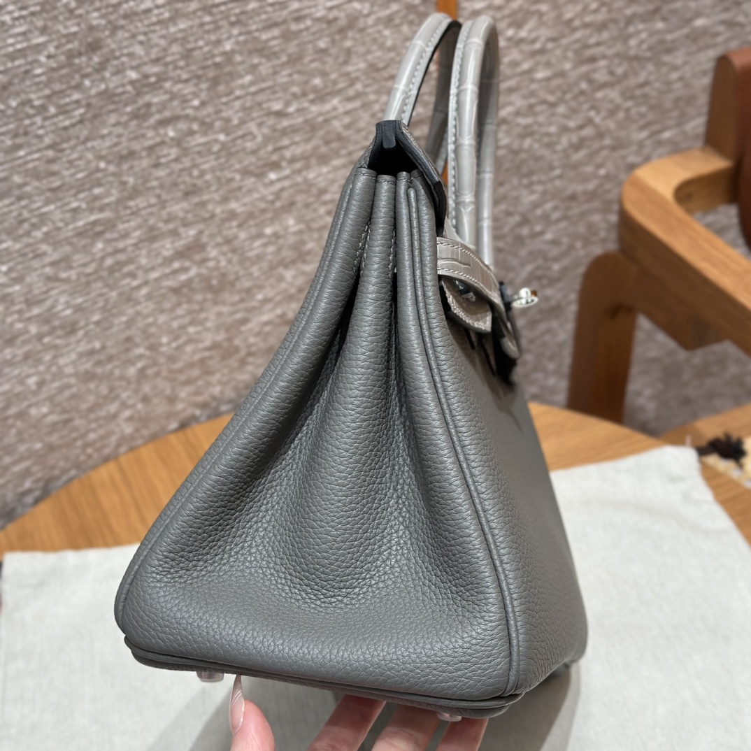 Hermes Birkin Touch 0LGris Mayer0WGris neve handbag (handmade to order)