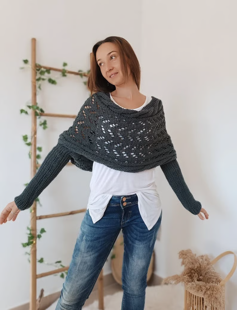 🔥Hot Save 49% OFF🔥Knitted Cable Wrap, Shrugs For Women, Knitted Wrap