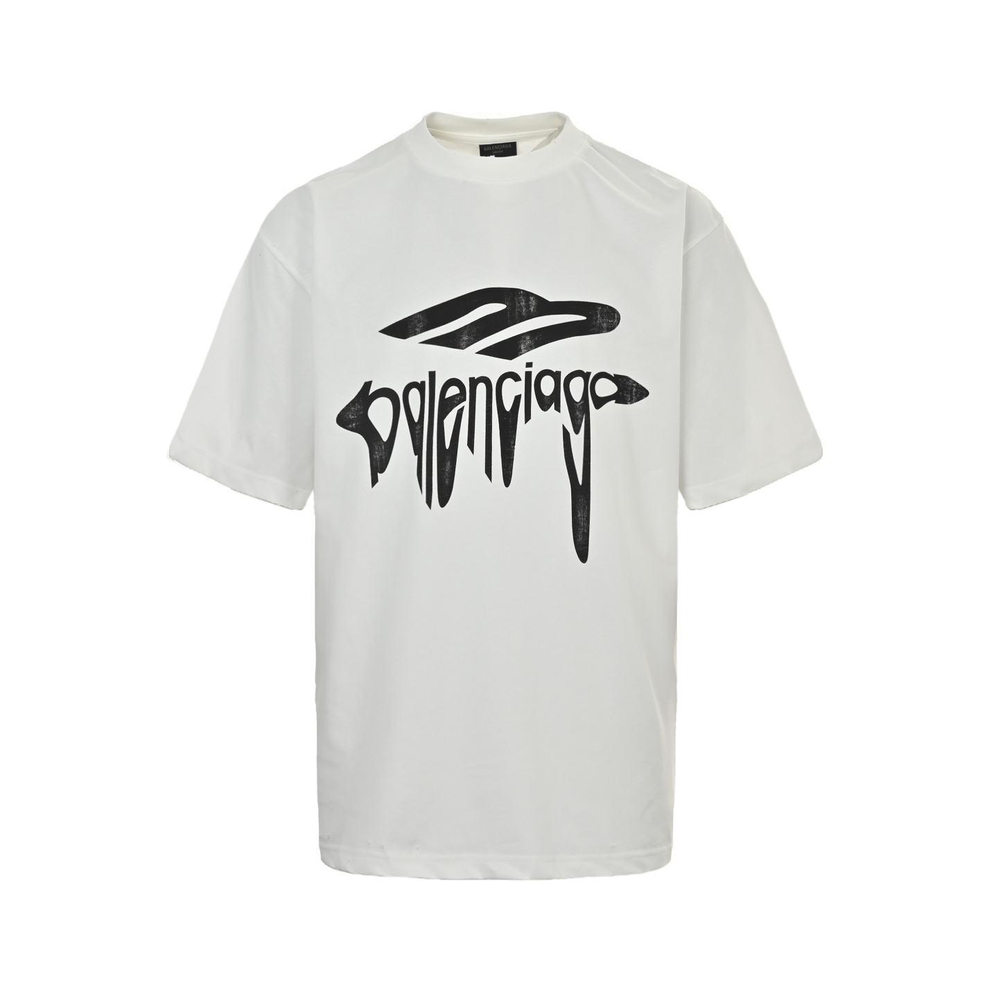 Balenciaga 25ss logo dissolved distressed short sleeves