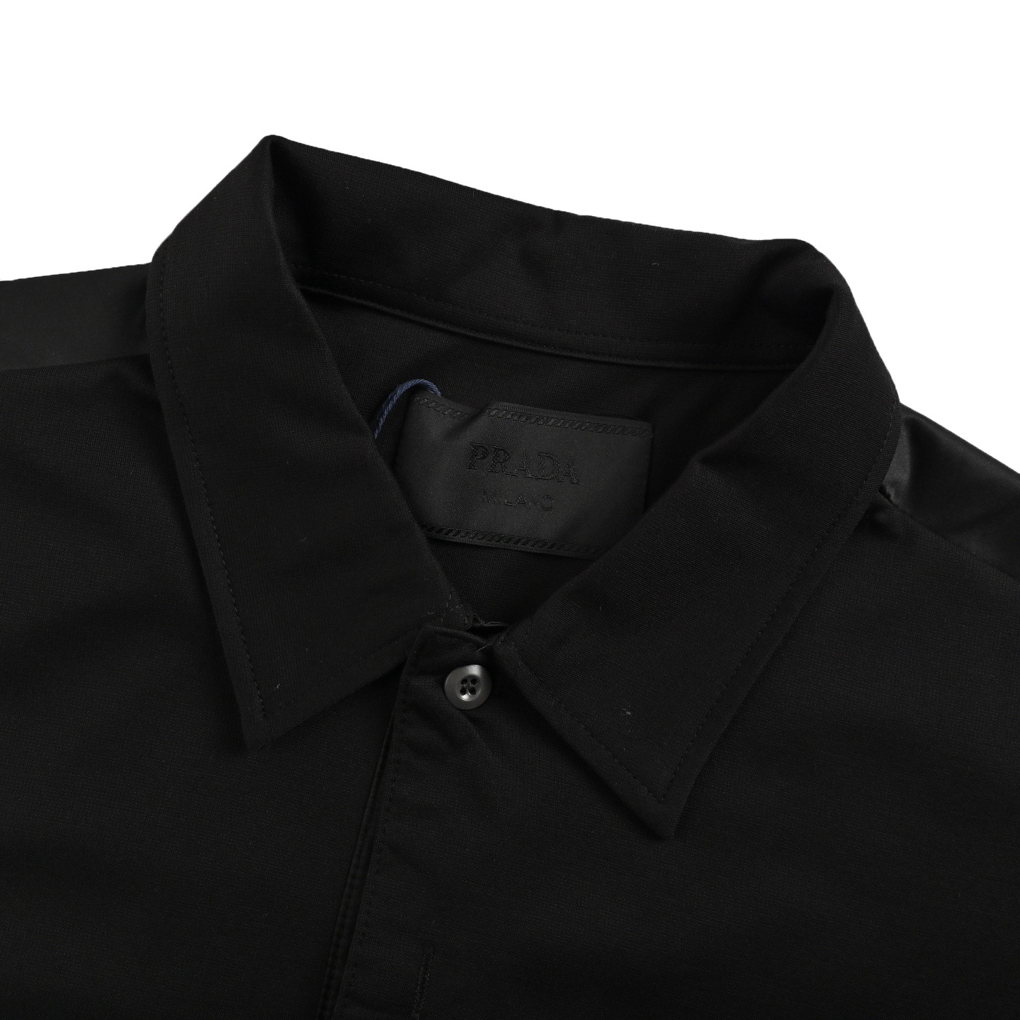 Prada 25ss triangle logo nylon pocket patchwork Polo short sleeve