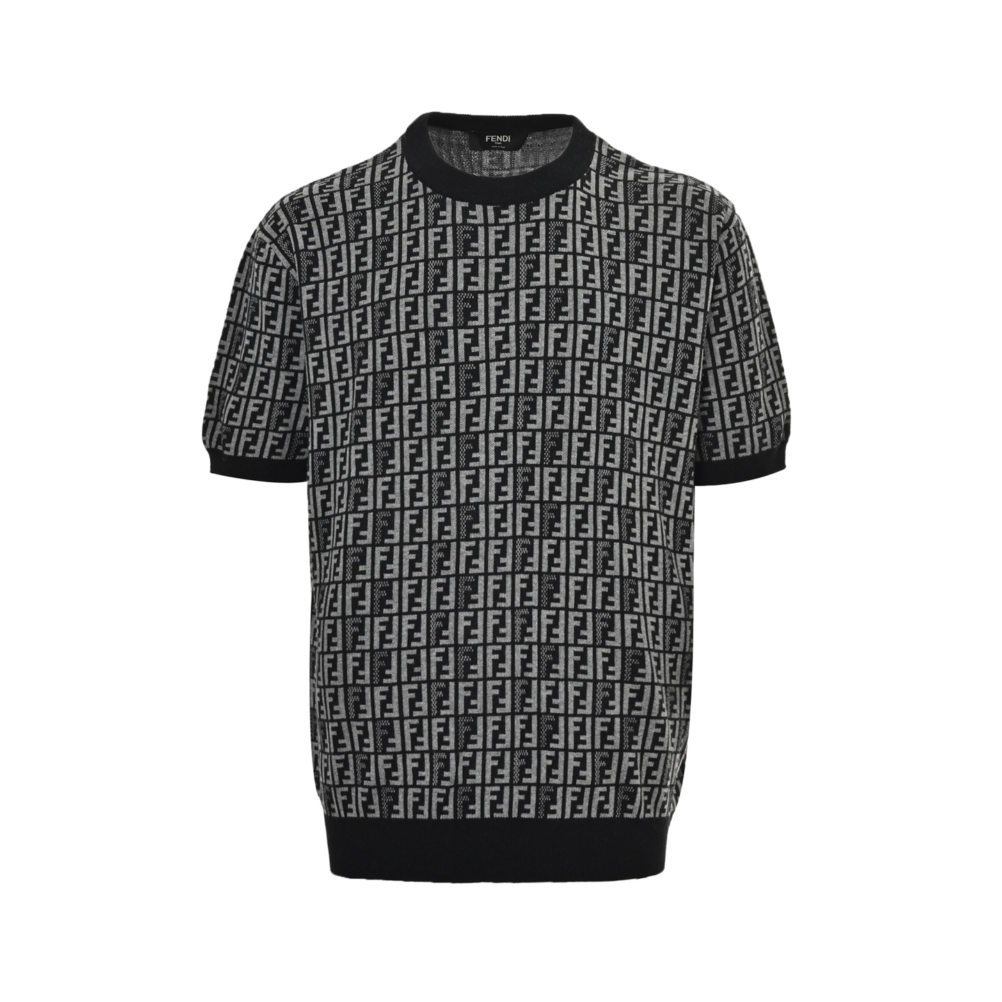 Fendi FF jacquard full print knitted short sleeves