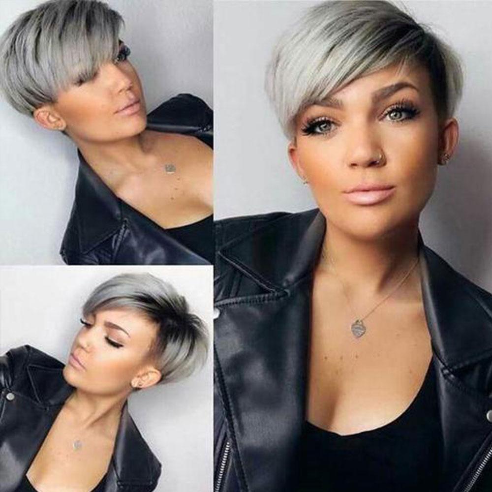 Luna 036 Short Pixie Layered Straight Wig for Black Women