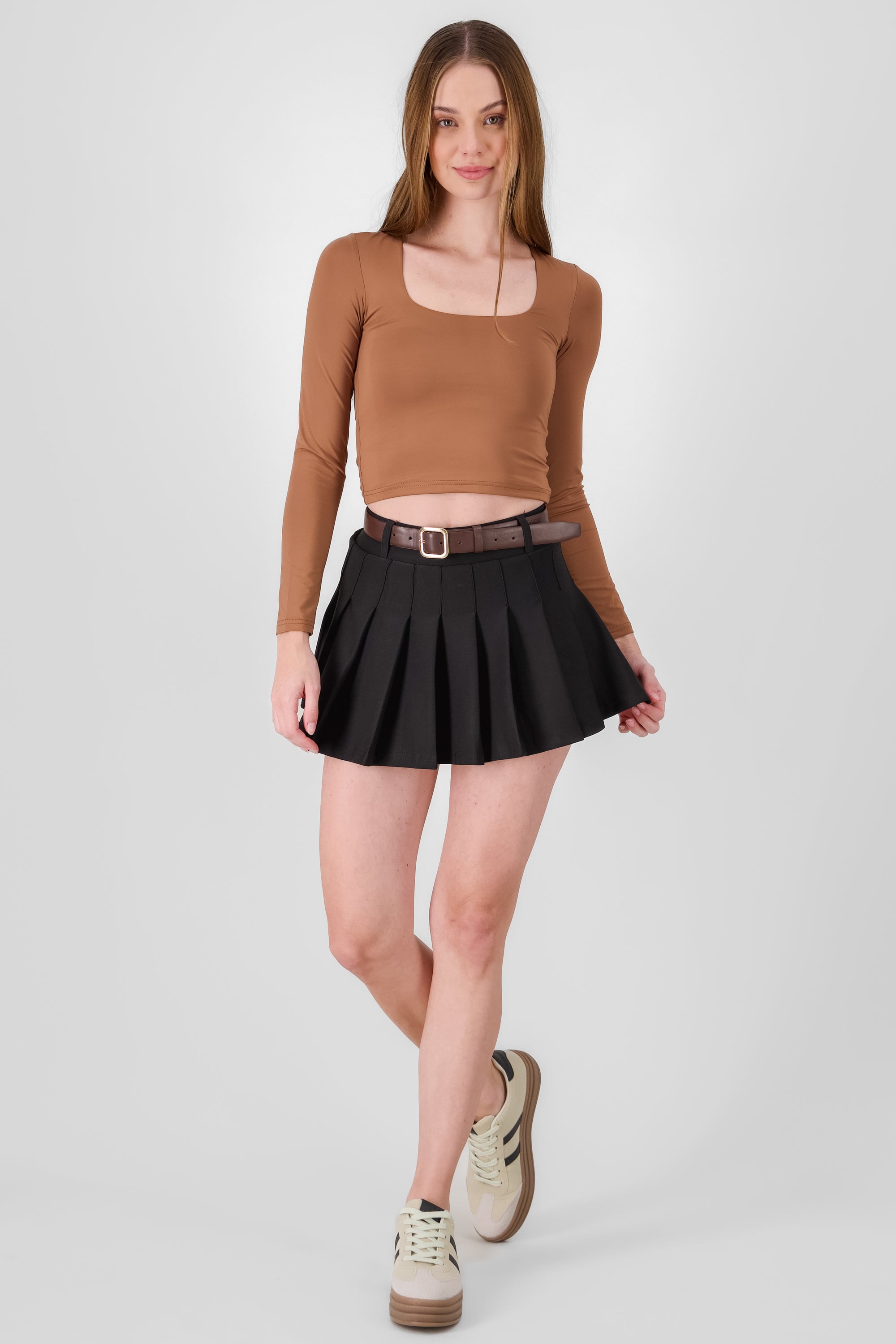 Plated Mini Skirt